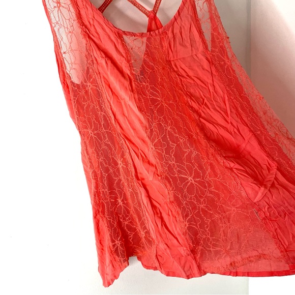 freebird Coral Peach Strappy Lace Tank Top - Picture 3 of 8